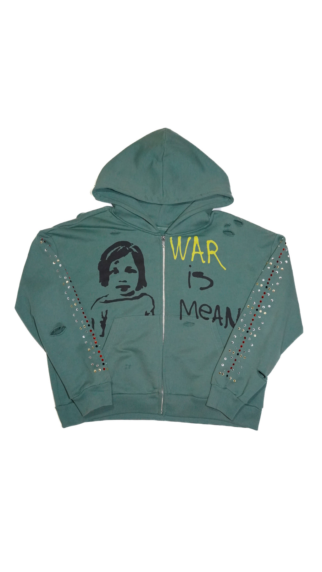 "War Is Mean" Zip Up Hoodie