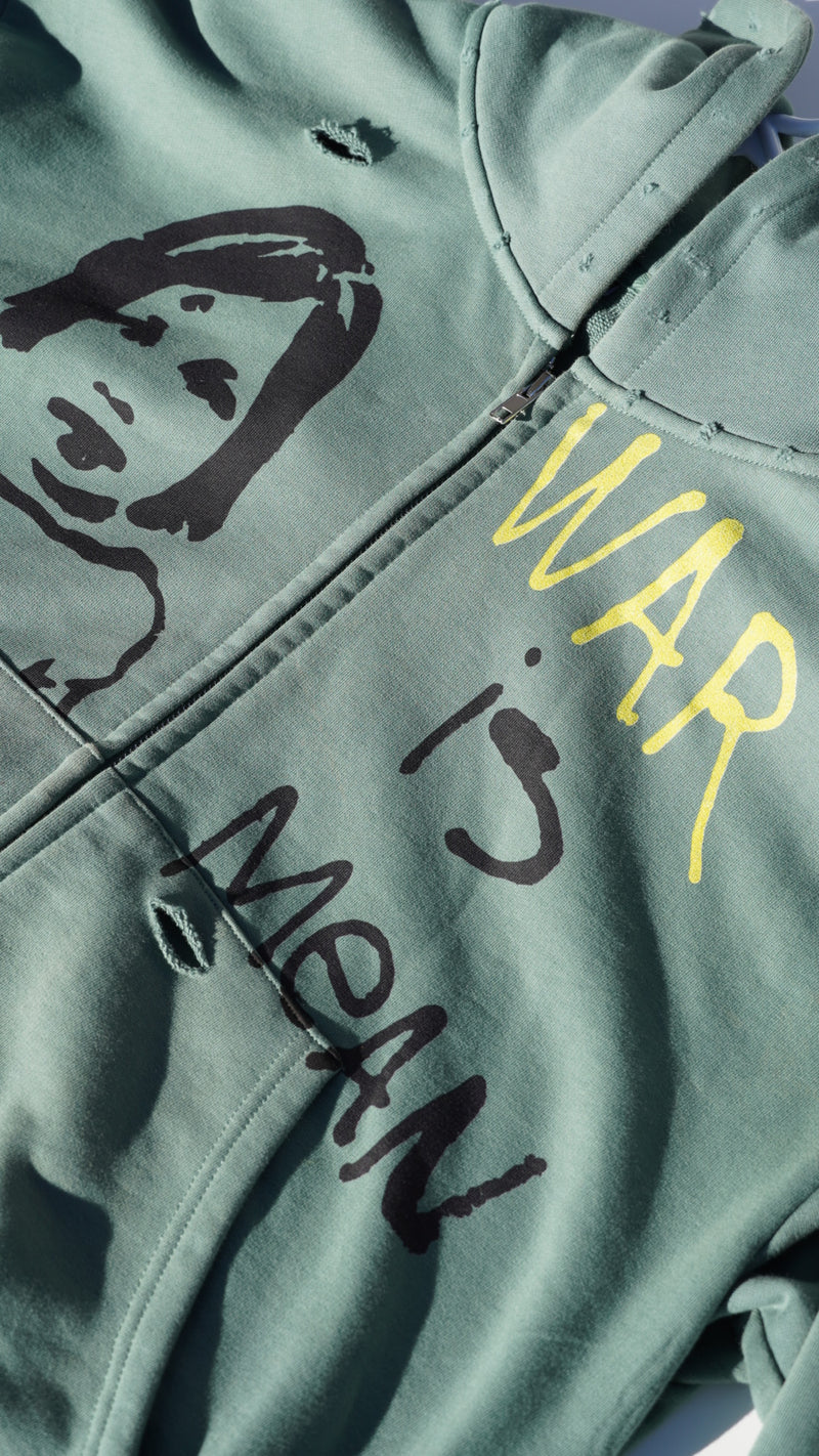 "War Is Mean" Zip Up Hoodie